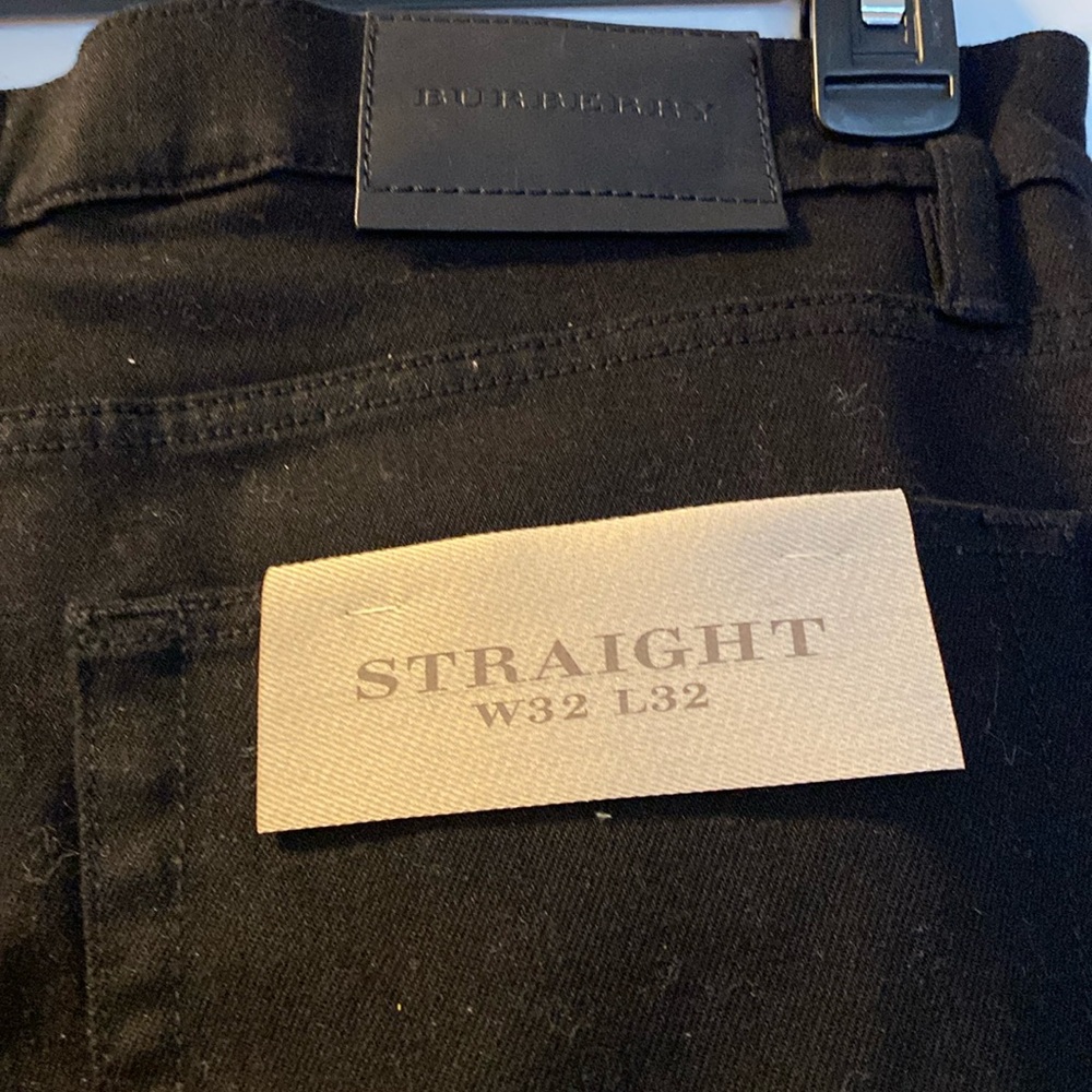 Burberry Black Unisex Straight Leg Cotton Stretch Logo Hardware Jeans NeverUsed - Picture 5 of 16